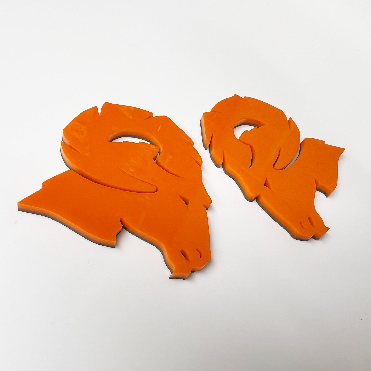 FMSgear Custom Dodge Ram Hellcat Emblem in bright orange with detailed ram head design