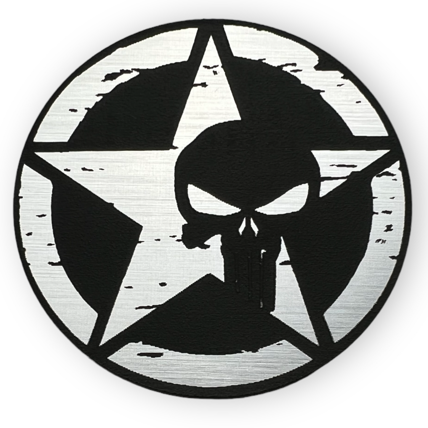 One (1) Punisher Rated Fender Badges fits JEEP WRANGLER YJ JL JK TJ CJ emblems