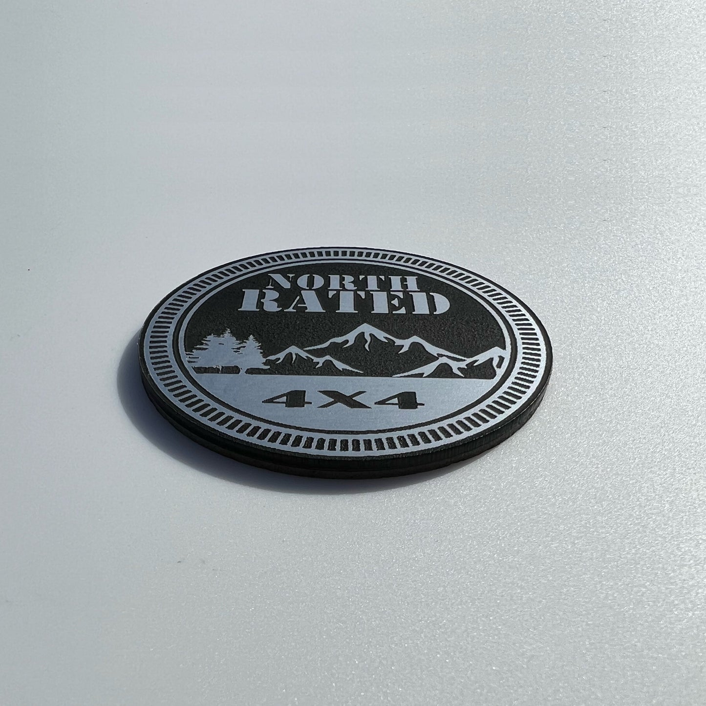 One (1) NORTH Rated Fender Badges fits JEEP WRANGLER YJ JL JK TJ CJ emblems