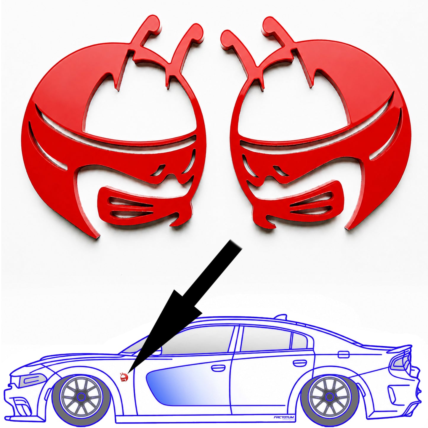 FMSgear Bee Head Emblems - Custom Auto Emblems