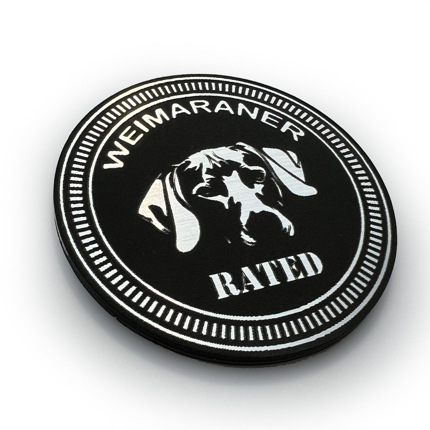 ONE WEIMARANER Rated Fender Badges fits JEEP WRANGLER YJ JL JK TJ CJ emblems 4x4