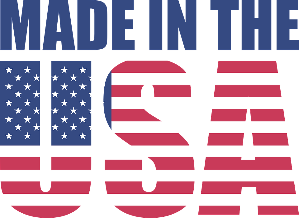 Made in the USA emblem with American flag design, ideal for Bronco Badlands custom auto accessories by FMSgear