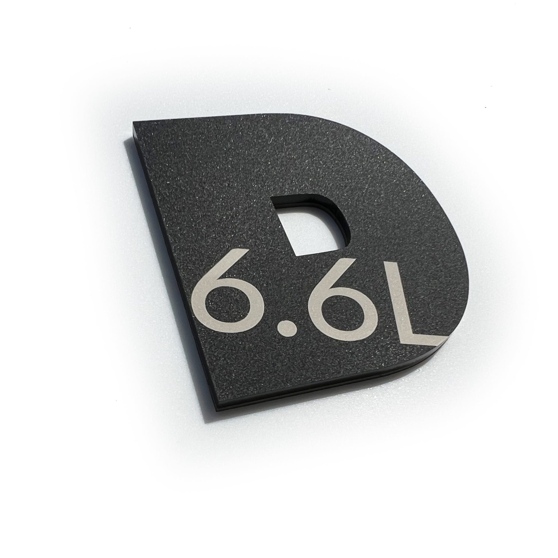 FMSgear custom diesel emblem Silverado 6.6L black textured moulding trim piece