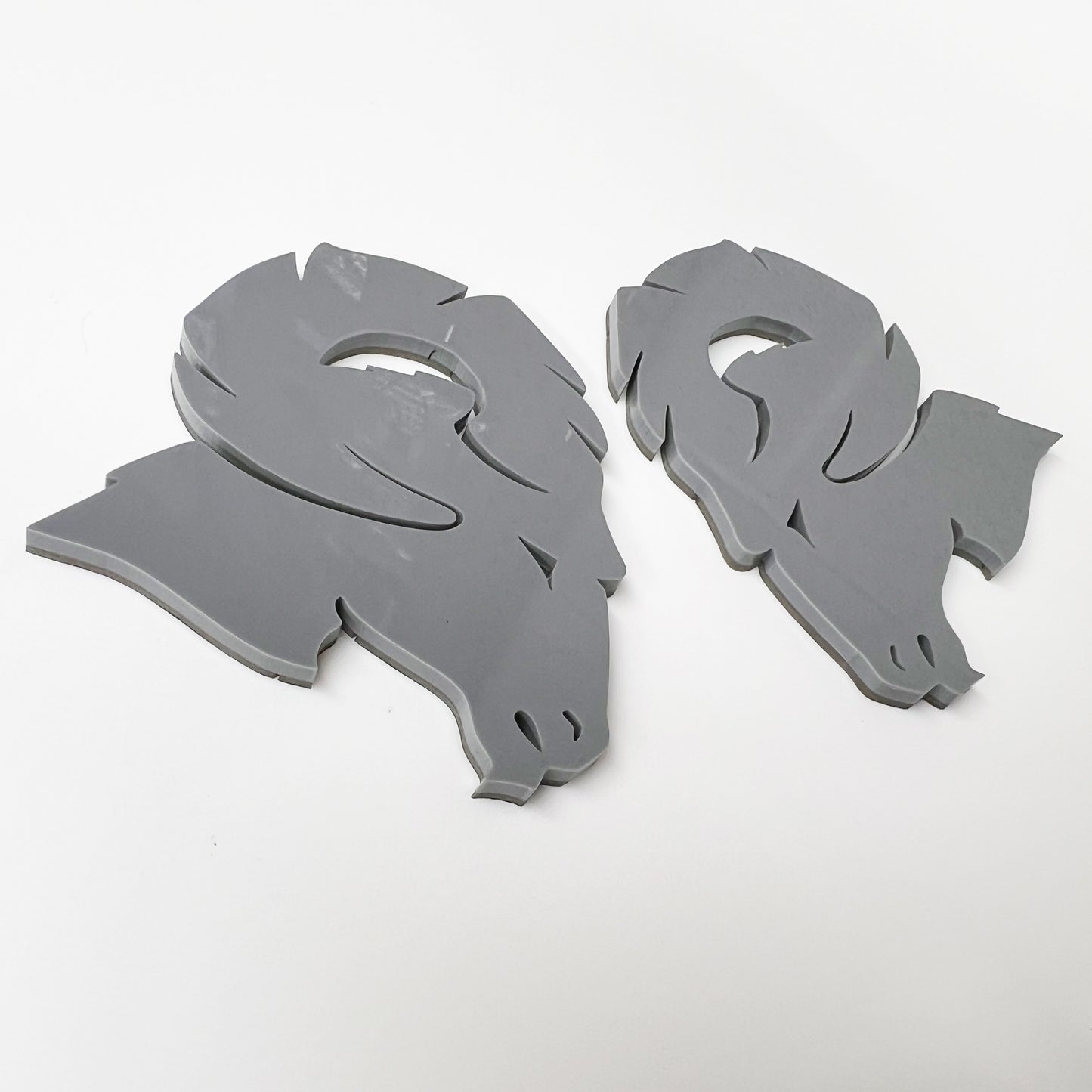 FMSgear custom Dodge Ram Hellcat emblem set in gray with bold ram head design