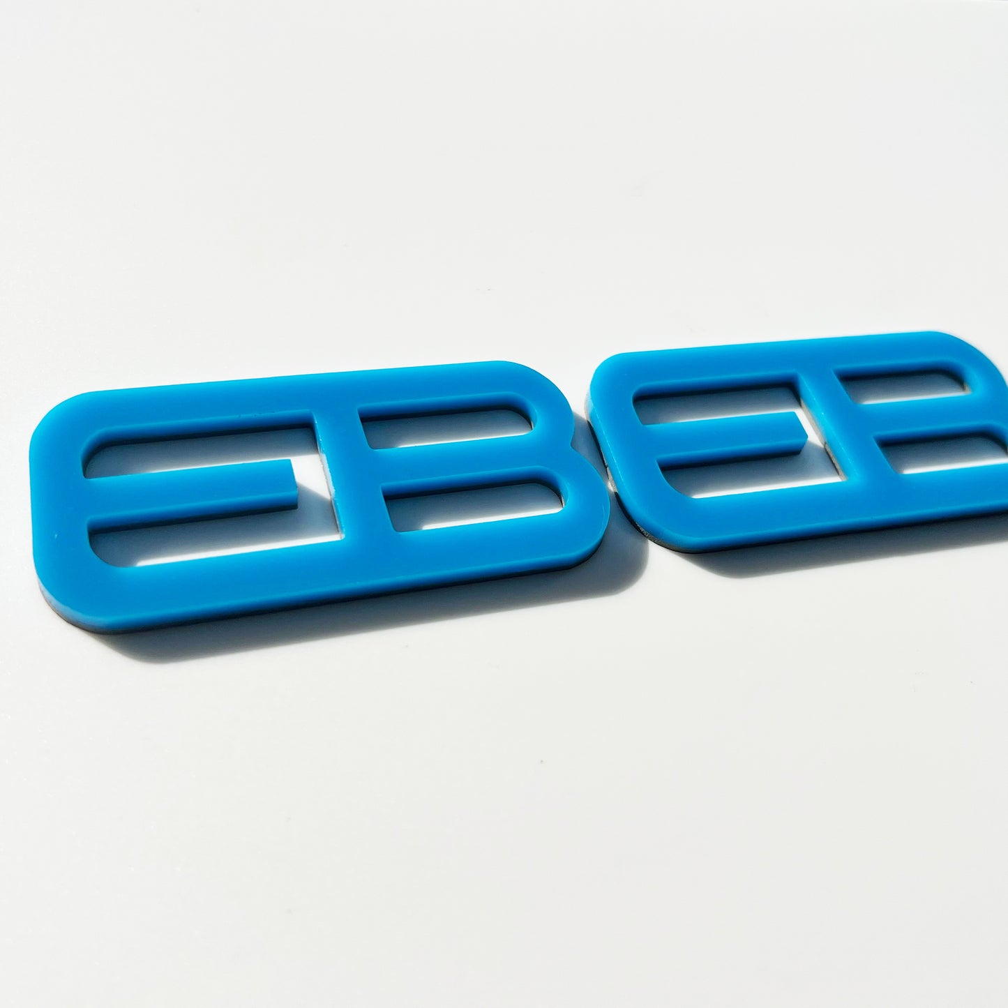 FMSgear blue plastic mold for custom emblems Ford Mustang f-150 on white background