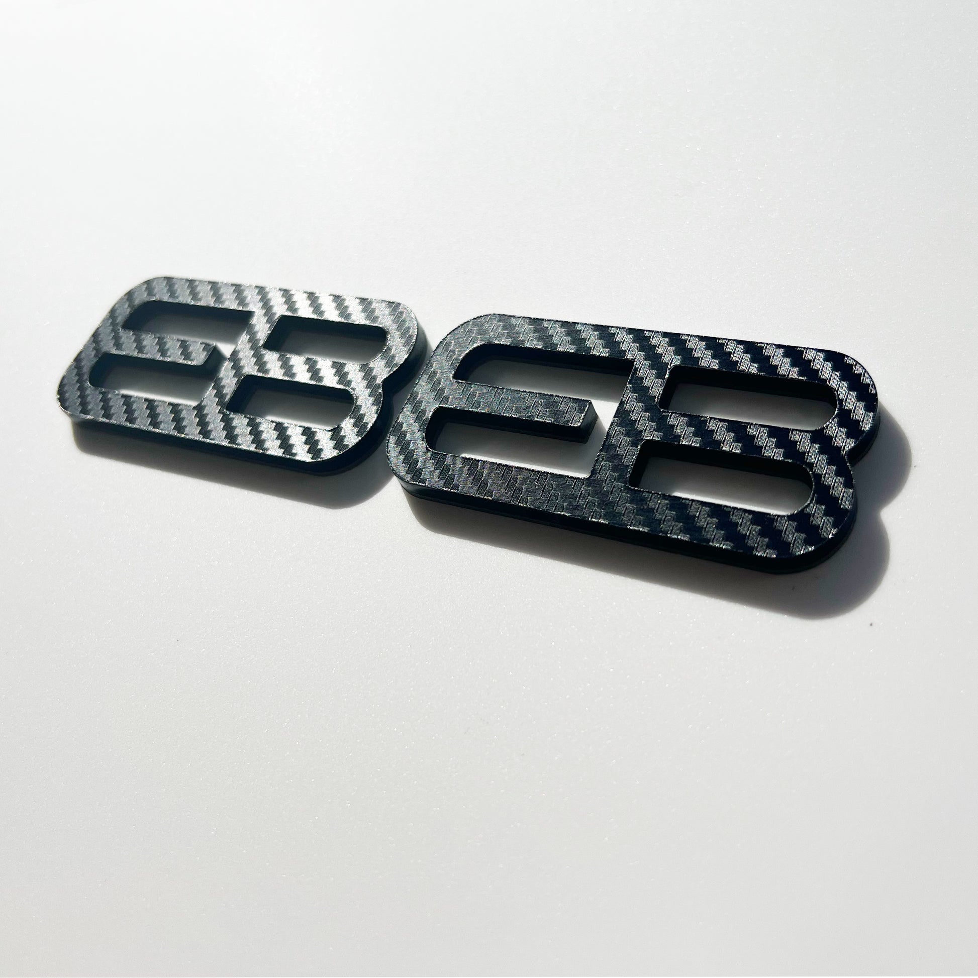 FMSgear custom emblems Ford Mustang f-150 carbon fiber style badges with 63 and 68 design