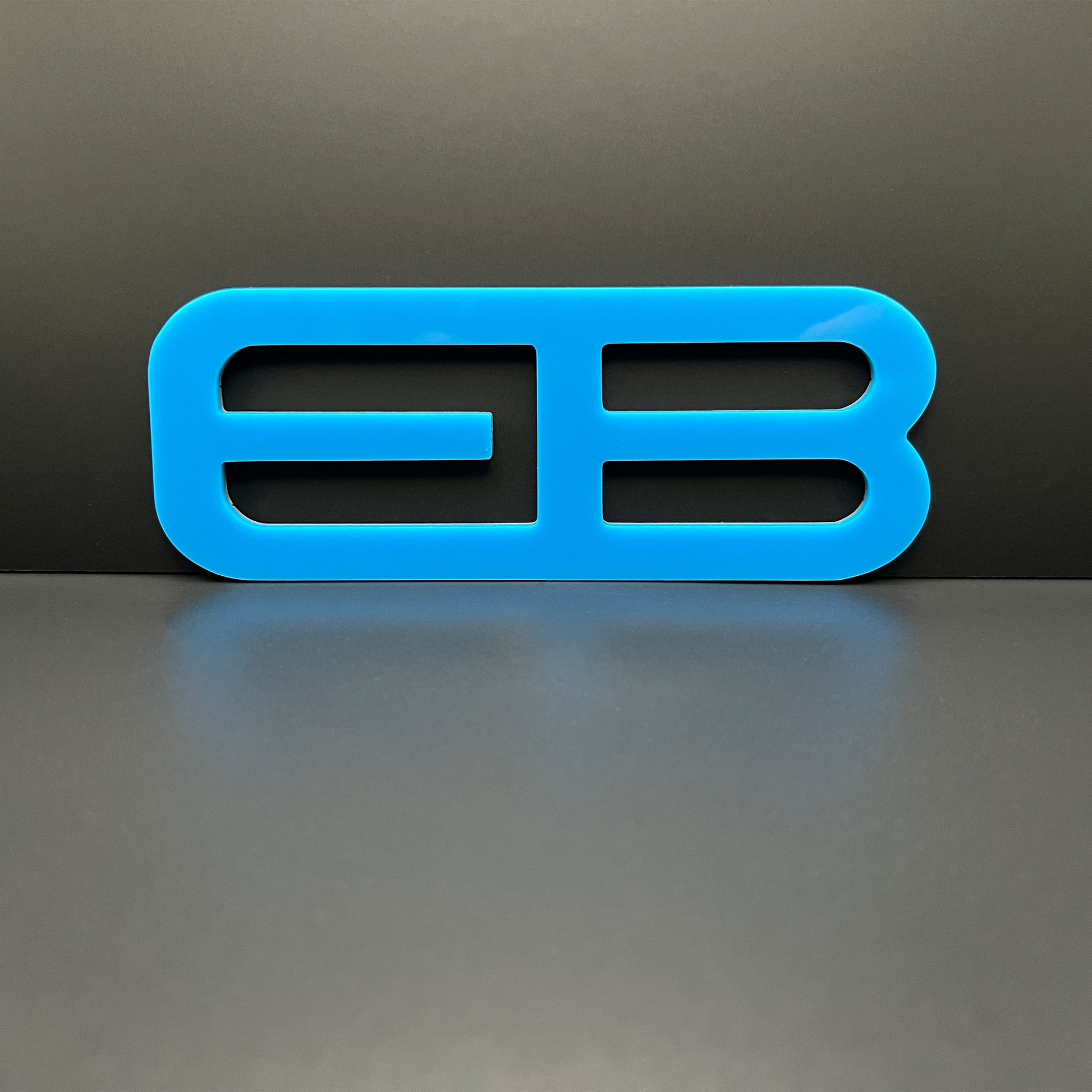FMSgear custom rear trunk logo for Mustang 2015-2025 in bright blue emblem design