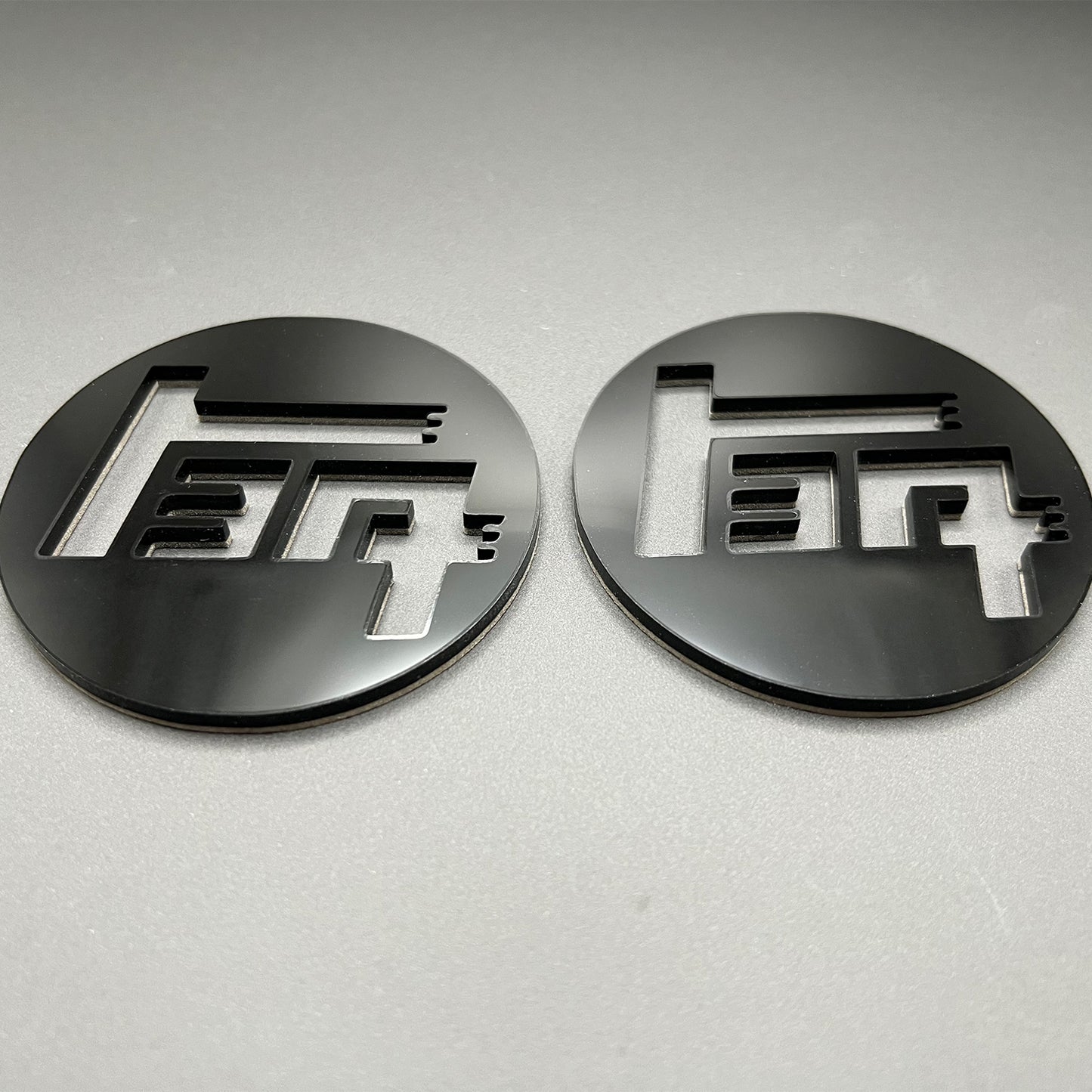 FMSgear custom Toyota TEQ emblem set in black with cutout design for car customization