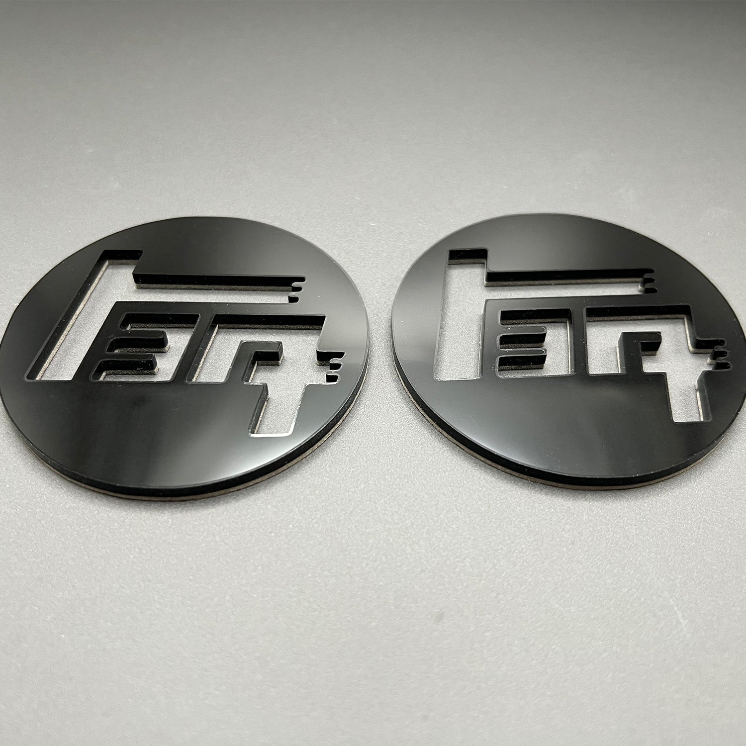 FMSgear custom Toyota TEQ emblem set in black with cutout design for car customization