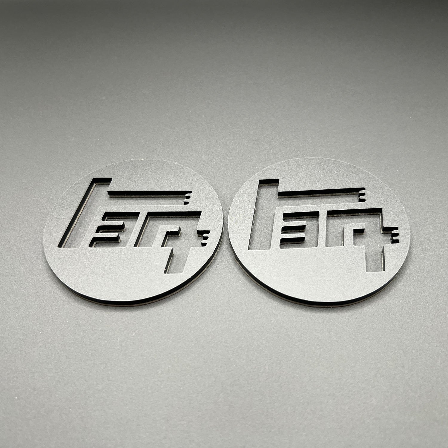 FMSgear custom Toyota TEQ emblem set in matte black finish with modern cutout design