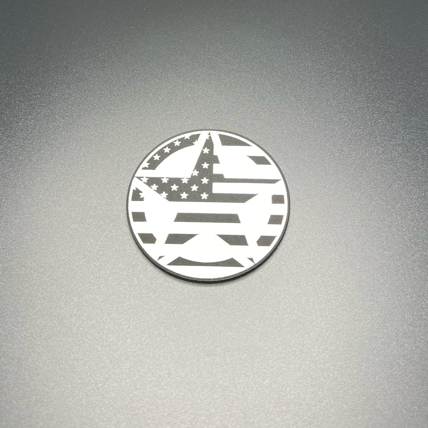 FMSgear patriotic car emblems for Jeep with American flag star design in silver and black