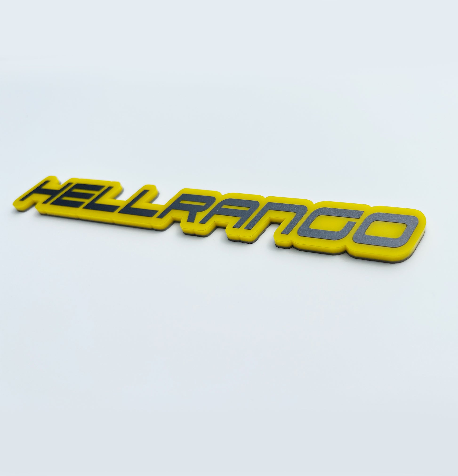 FMSgear HELLRANGO badge for Durango emblem in yellow and black with 3D lettering