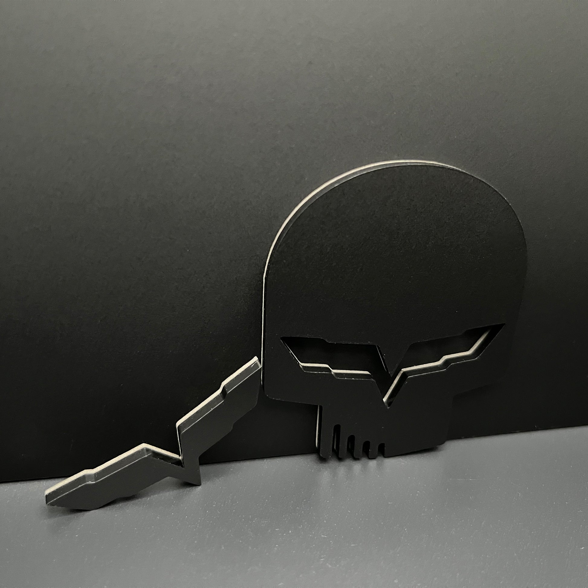 Jake skull badge for Corvette emblem by FMSgear in black metal design