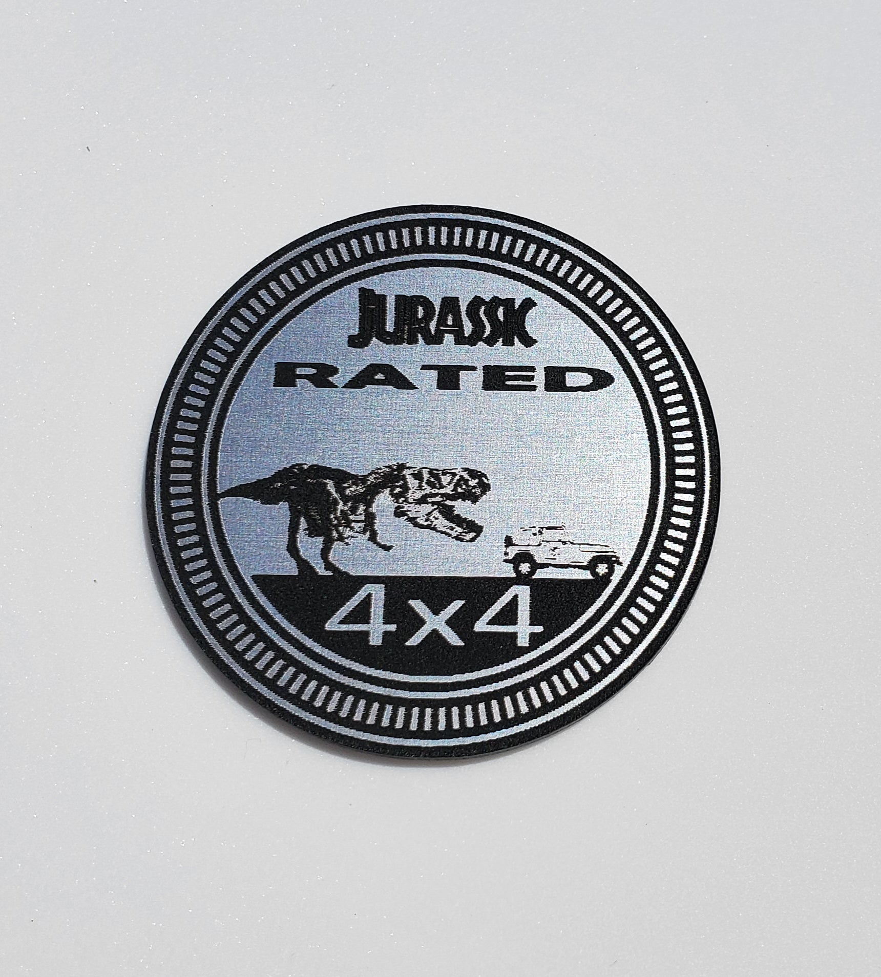 FMSgear jurassic fender badge for jeep with 4x4 and dinosaur design emblem