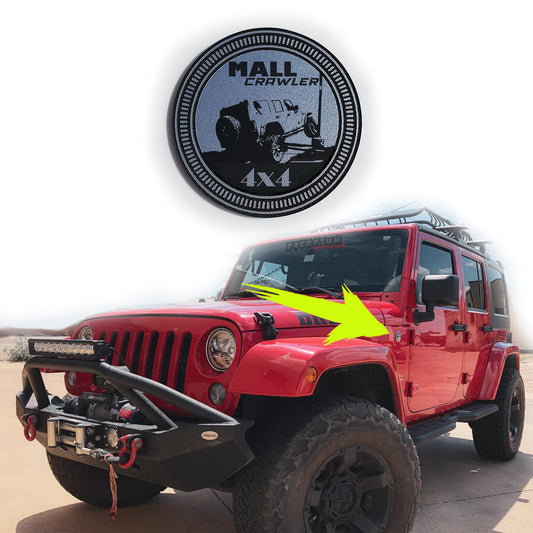 One (1) MALL Crawler Fender Badges fits JEEP WRANGLER YJ JL JK TJ CJ emblems 4x4
