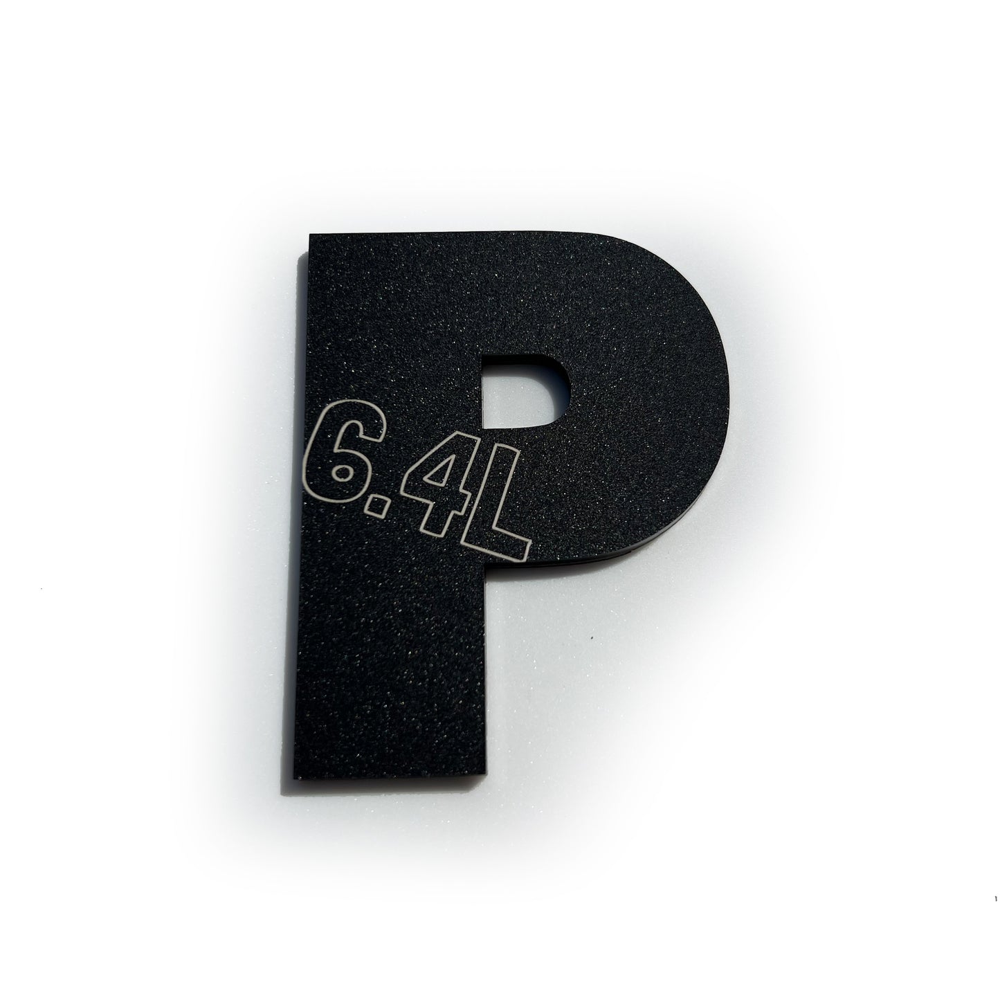 FMSgear Power Stroke Turbo Diesel Emblem black 6.4L letter P badge for trucks