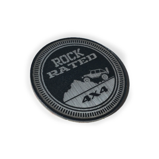One (1) ROCK Rated Fender Badges fits JEEP WRANGLER YJ JL JK TJ CJ emblems