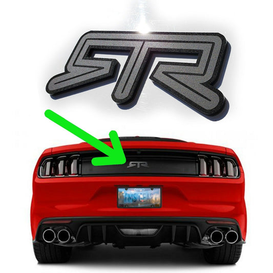 One (1) RTR emblem fits 15-25 Ford Mustang Trunk Deck Lid Badge