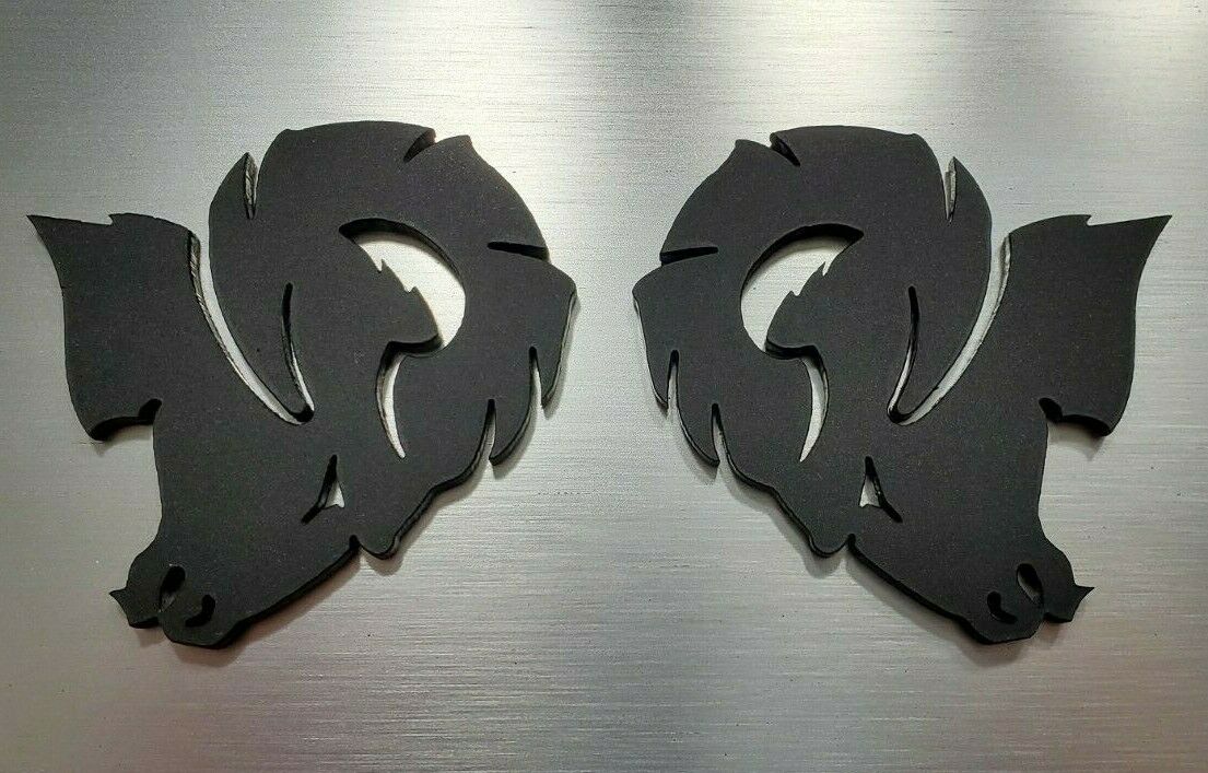 FMSgear Custom Dodge Ram Hellcat Emblem pair in black for vehicle customization