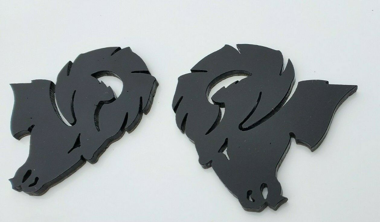 Custom Dodge Ram Hellcat Emblem set by FMSgear in black for vehicle customization