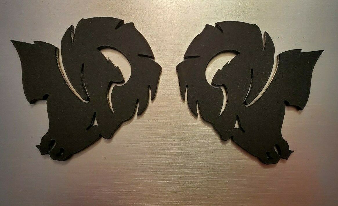 Custom Dodge Ram Hellcat Emblem pair in black metal finish from FMSgear