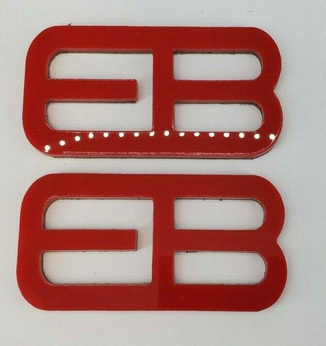 FMSgear custom emblems Ford Mustang f-150 in glossy red finish with modern design