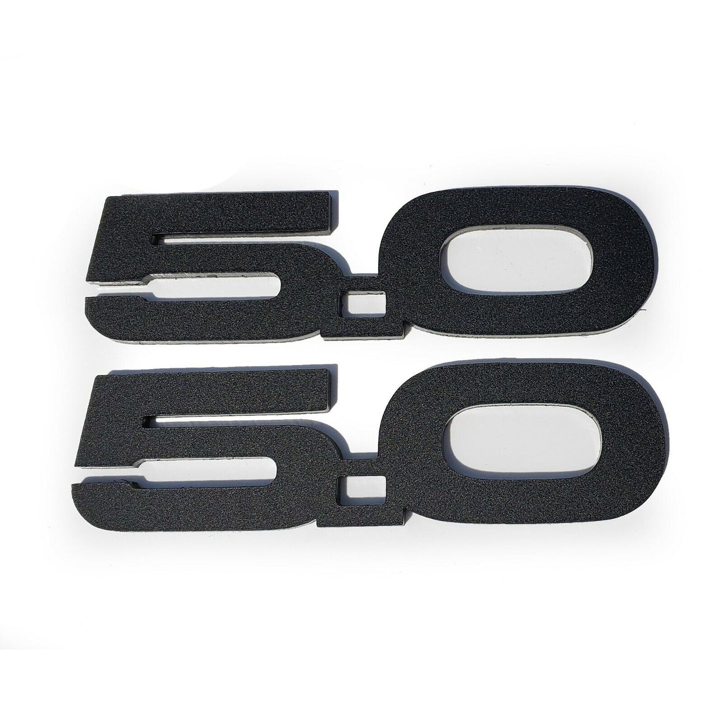 Custom Ford Mustang GT 5.0 emblems in textured black finish by FMSgear