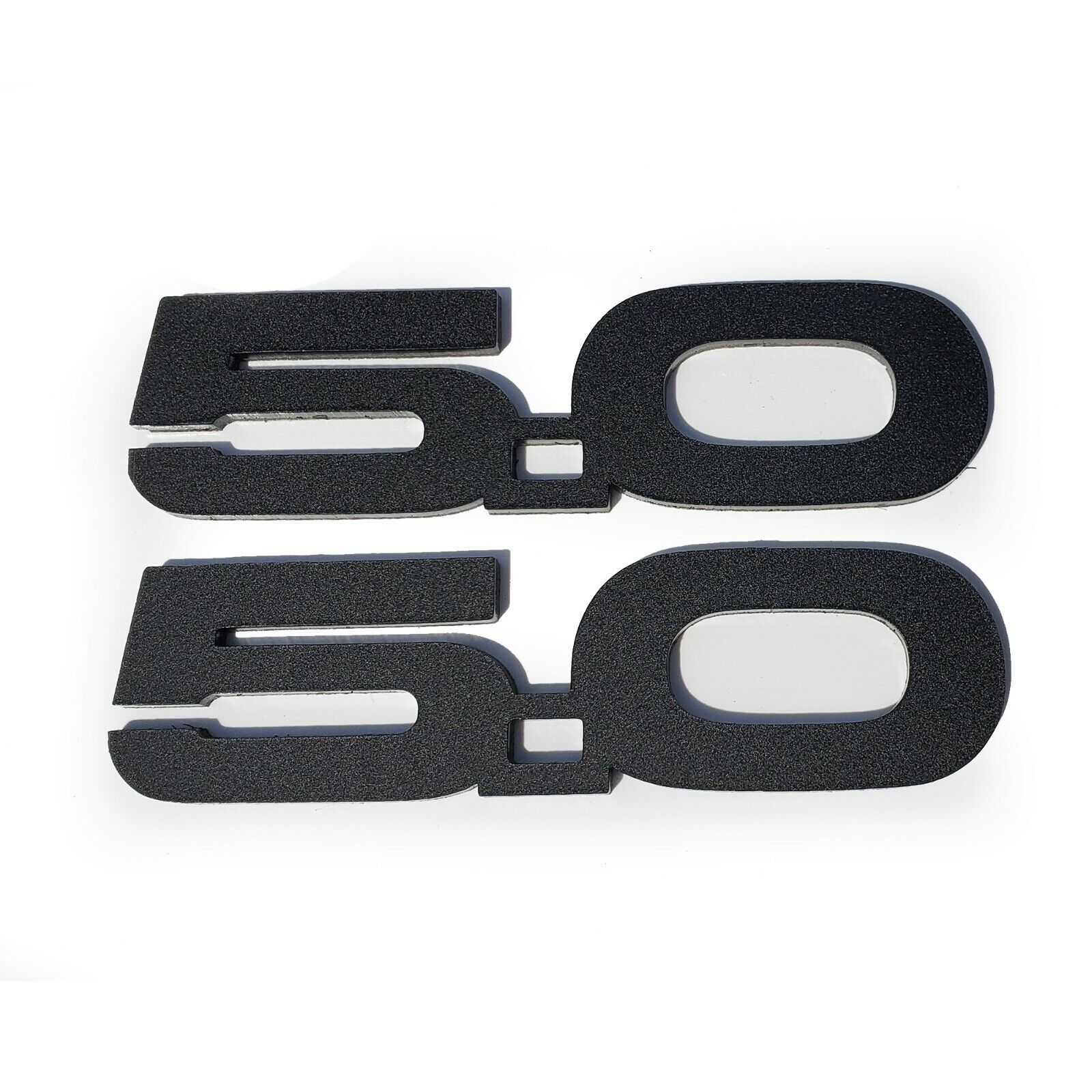 Custom Ford Mustang GT 5.0 emblems in textured black finish by FMSgear