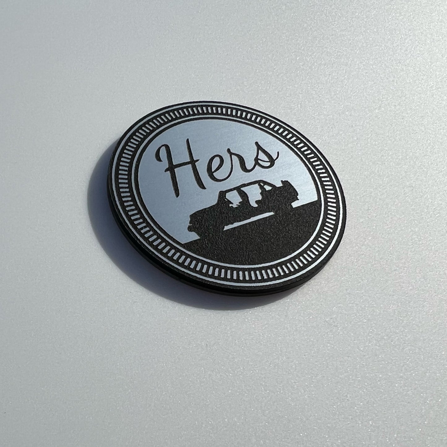 (2) HERS Fender Badges fits JEEP WRANGLER YJ JL JK TJ CJ emblems 4x4